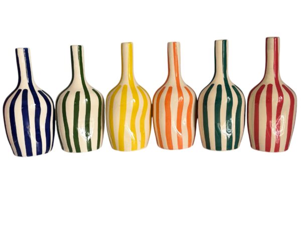 Vases émaillés à rayures Collection Soleil