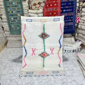 Tapis Azilal motifs colorés - Origine Maroc